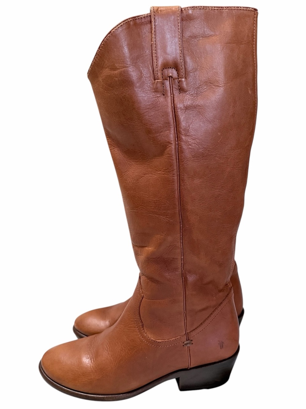 Frye Carson Pull On Tall Boots in Molasses Brown Leather Size 8 - Picture 8 of 14